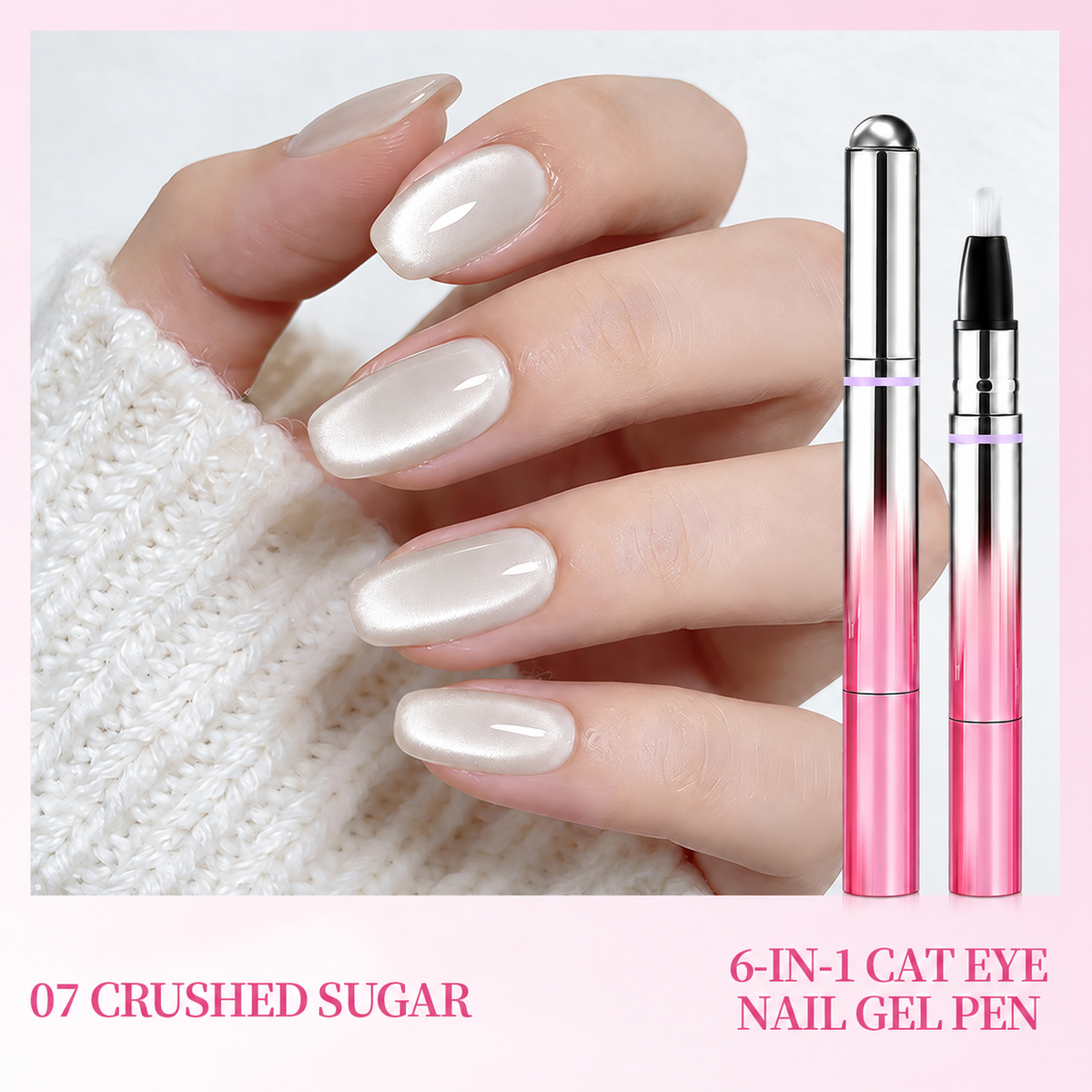 ✨6-in-1 Nail Care & Cat Eye Pen – All-in-One Base, Builder, Color & Top Coat with Magnetic Bead