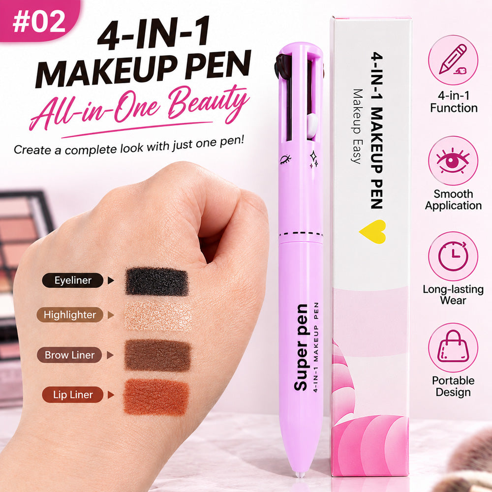 🔥 50% OFF + BUY 1 GET 1 FREE! 4-IN-1 Makeup Pen – Lip, Eye & Brow
