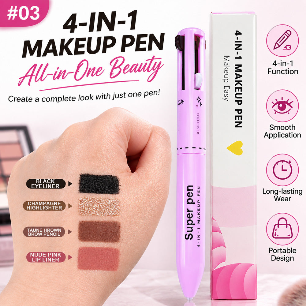 🔥 50% OFF + BUY 1 GET 1 FREE! 4-IN-1 Makeup Pen – Lip, Eye & Brow