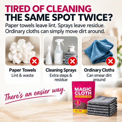 ✨lloravena Magic Cleaning Cloth (5-Pack) – No Cleaner, No Streaks, For Glass, Steel & Screens