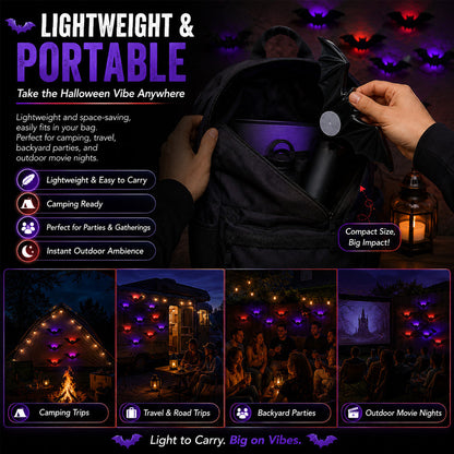 🎃 3D LED Bat Light Halloween Wall Decor🦇🦇 – Glowing Spooky Party Ornaments
