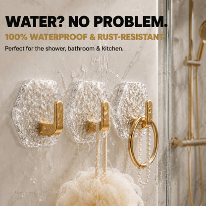 💎 Extra-Strong Self-Adhesive Crystal Hooks 🏋️‍♂️ – 10/20-Piece Set, 100% Waterproof & Rustproof 💧, No Drilling & Wall-Friendly ✨
