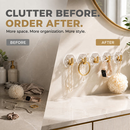 💎 Extra-Strong Self-Adhesive Crystal Hooks 🏋️‍♂️ – 10/20-Piece Set, 100% Waterproof & Rustproof 💧, No Drilling & Wall-Friendly ✨