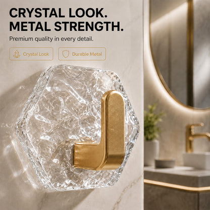 💎 Extra-Strong Self-Adhesive Crystal Hooks 🏋️‍♂️ – 10/20-Piece Set, 100% Waterproof & Rustproof 💧, No Drilling & Wall-Friendly ✨