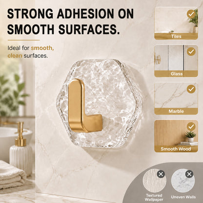 💎 Extra-Strong Self-Adhesive Crystal Hooks 🏋️‍♂️ – 10/20-Piece Set, 100% Waterproof & Rustproof 💧, No Drilling & Wall-Friendly ✨