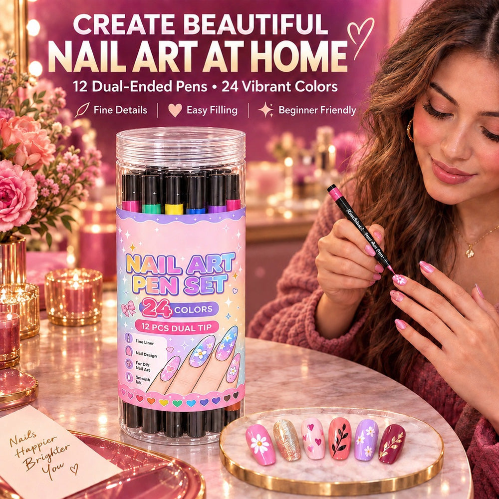 💅24‑Colors Dual‑Ended Nail Art Pens‑DIY Manicure Drawing Set🎁