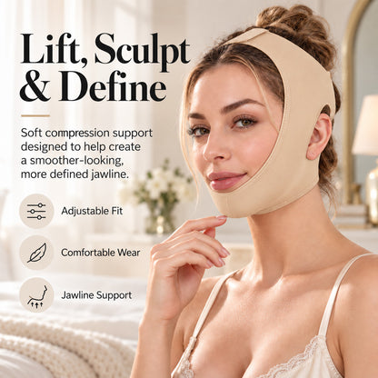 💆‍♀️ Collagen Face Sculpt Wrap (BUY 1 GET 1 FREE) ✨ – Adjustable Jawline Shaper & Double Chin Reducer