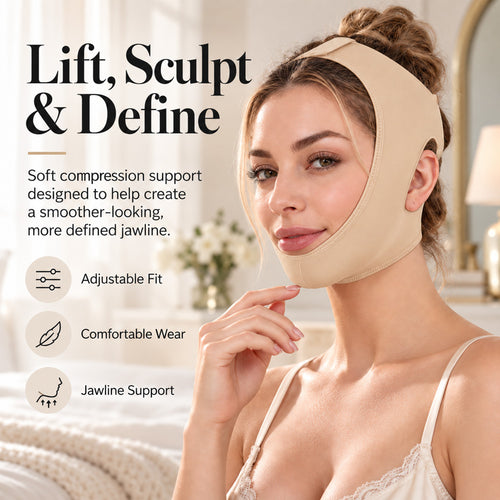 💆‍♀️ Collagen Face Sculpt Wrap (BUY 1 GET 1 FREE) ✨ – Adjustable Jawline Shaper & Double Chin Reducer