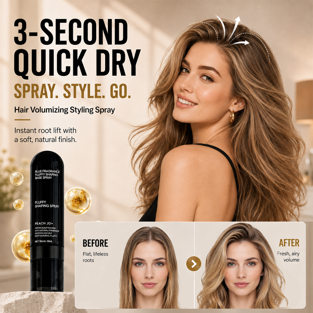 💇🏻‍♀️ Summer Hair Rescue ☀️ 3-Second Volume Boost! Instantly Create Fluffy & Elegant Hairstyles! 👩 Peach-Scented Volumizing & Setting Spray