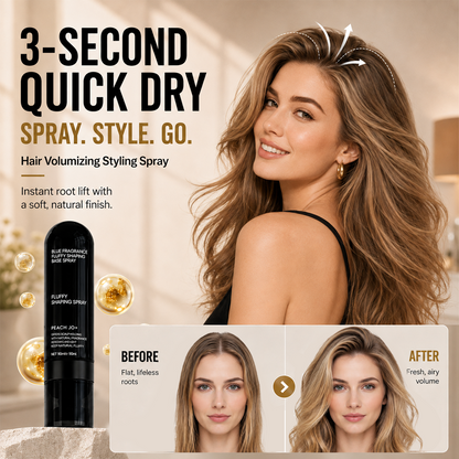 💇🏻‍♀️ Summer Hair Rescue ☀️ 3-Second Volume Boost! Instantly Create Fluffy & Elegant Hairstyles! 👩 Peach-Scented Volumizing & Setting Spray