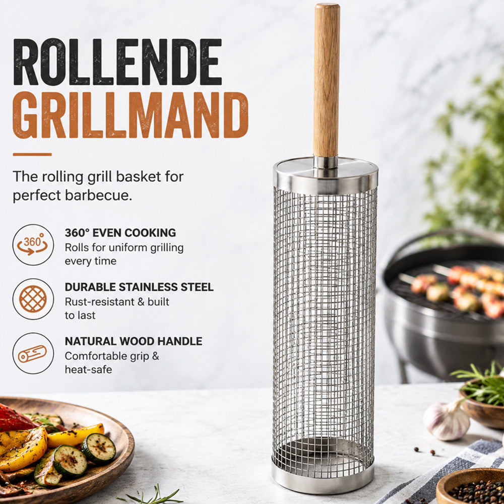 🔥Wheeled Grill Basket