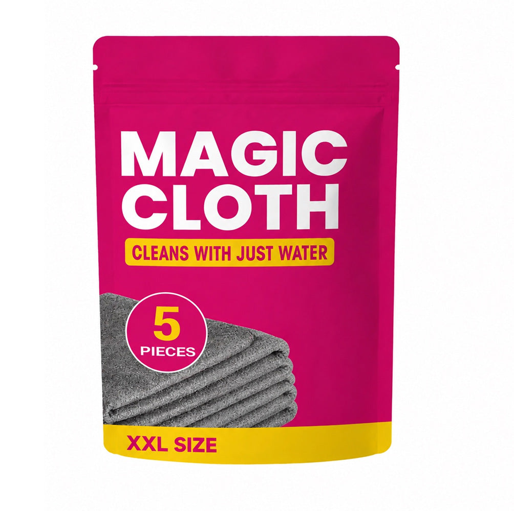 lloravena Magic Cleaning Cloth (5-Pack) – No Cleaner, No Streaks, For Glass, Steel & Screens