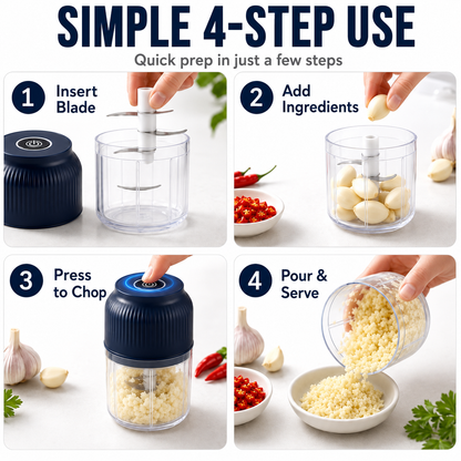 🍹🥑 50% OFF! 💥6-Blade Electric Food Chopper | For Vegetables, Onions, Herbs, Nuts & Meat | Cordless, One-Touch & Easy to Clean | Baby Food Maker, Juicer, Spice Grinder & Meat Grinder (Copy)