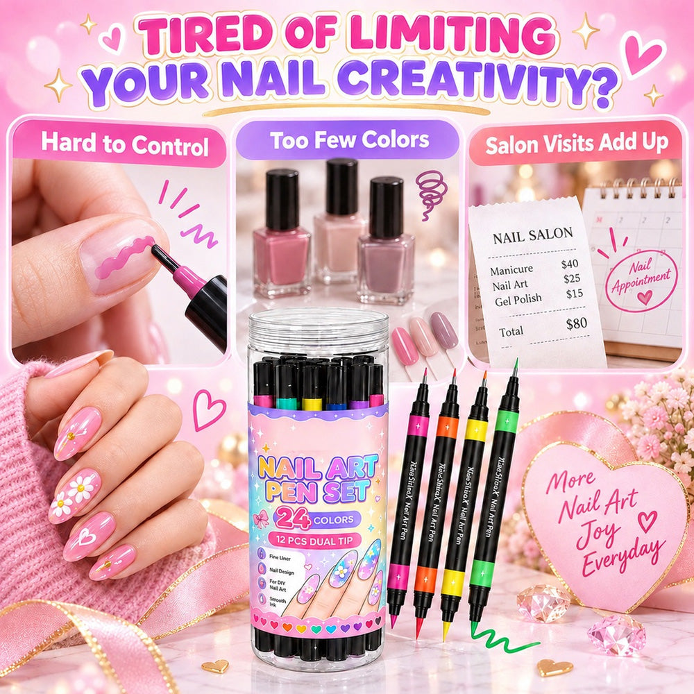 💅24‑Colors Dual‑Ended Nail Art Pens‑DIY Manicure Drawing Set🎁