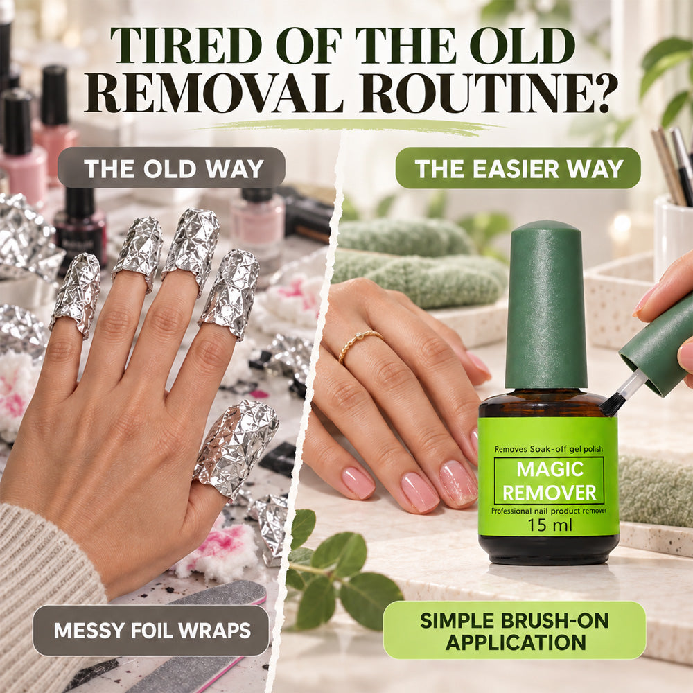 Upgraded Magic Gel Polish Remover – Easy Brush-On Removal at Home