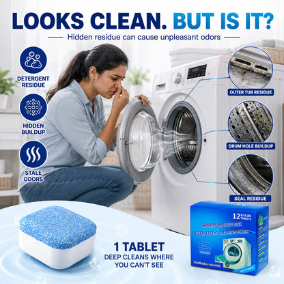 🫧 🦠Washing Machine Cleaner Tablets – Clean Without Disassembly, Help Prevent Itchy Skin | 6+6 FREE!