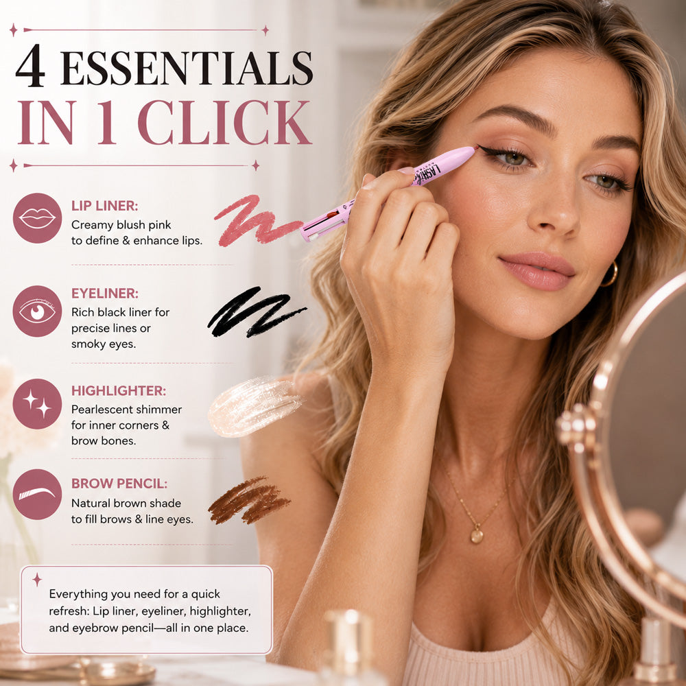 🔥 50% OFF + BUY 1 GET 1 FREE! 4-IN-1 Makeup Pen – Lip, Eye & Brow