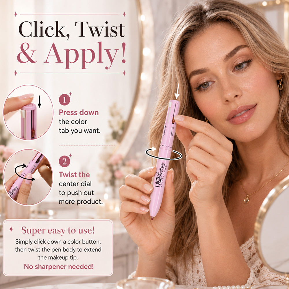 🔥 50% OFF + BUY 1 GET 1 FREE! 4-IN-1 Makeup Pen – Lip, Eye & Brow