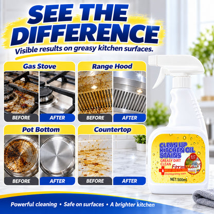 🔥 50% OFF!🫧Heavy Duty Kitchen Degreaser Spray Lasting Effect Heavy Oil Cleaner Stain Removal Liquid for Kitchen Cooktop、Microwave、Oven、Stove Cleaner