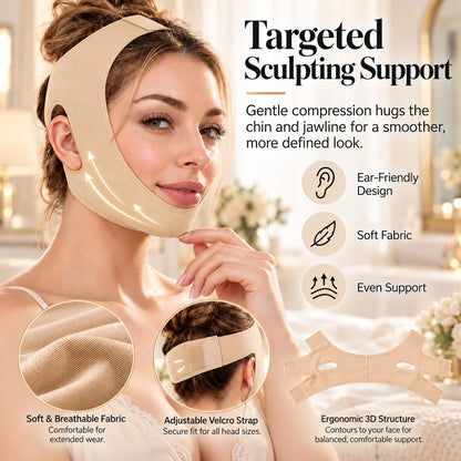 💆‍♀️ Collagen Face Sculpt Wrap (BUY 1 GET 1 FREE) ✨ – Adjustable Jawline Shaper & Double Chin Reducer