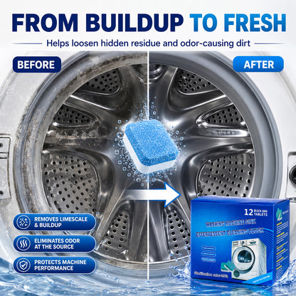 🫧 🦠Washing Machine Cleaner Tablets – Clean Without Disassembly, Help Prevent Itchy Skin | 6+6 FREE!