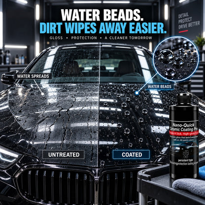 ✨50% OFF | Nano-Quick Ceramic Coating Pro for automobiles, featuring advanced ceramic technology for dust-proof glass effect and lasting luster.