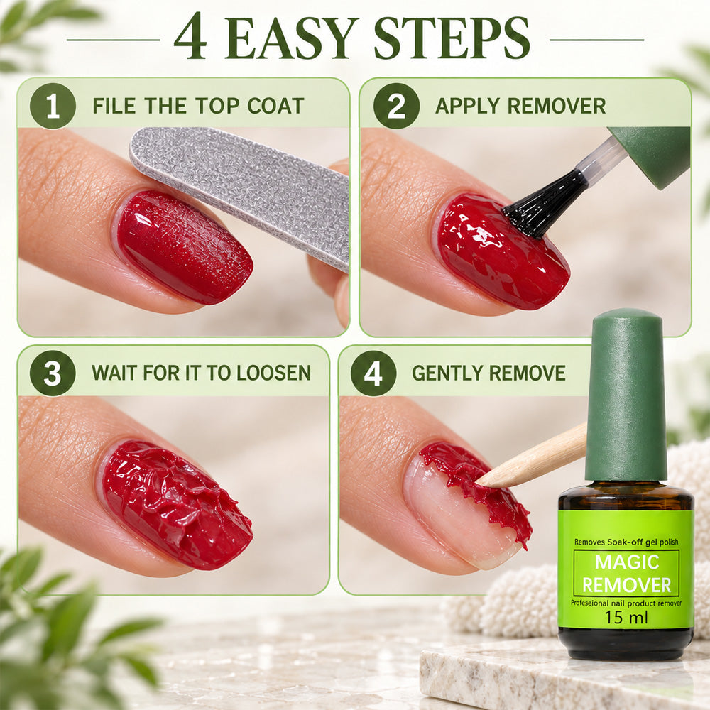 Upgraded Magic Gel Polish Remover – Easy Brush-On Removal at Home