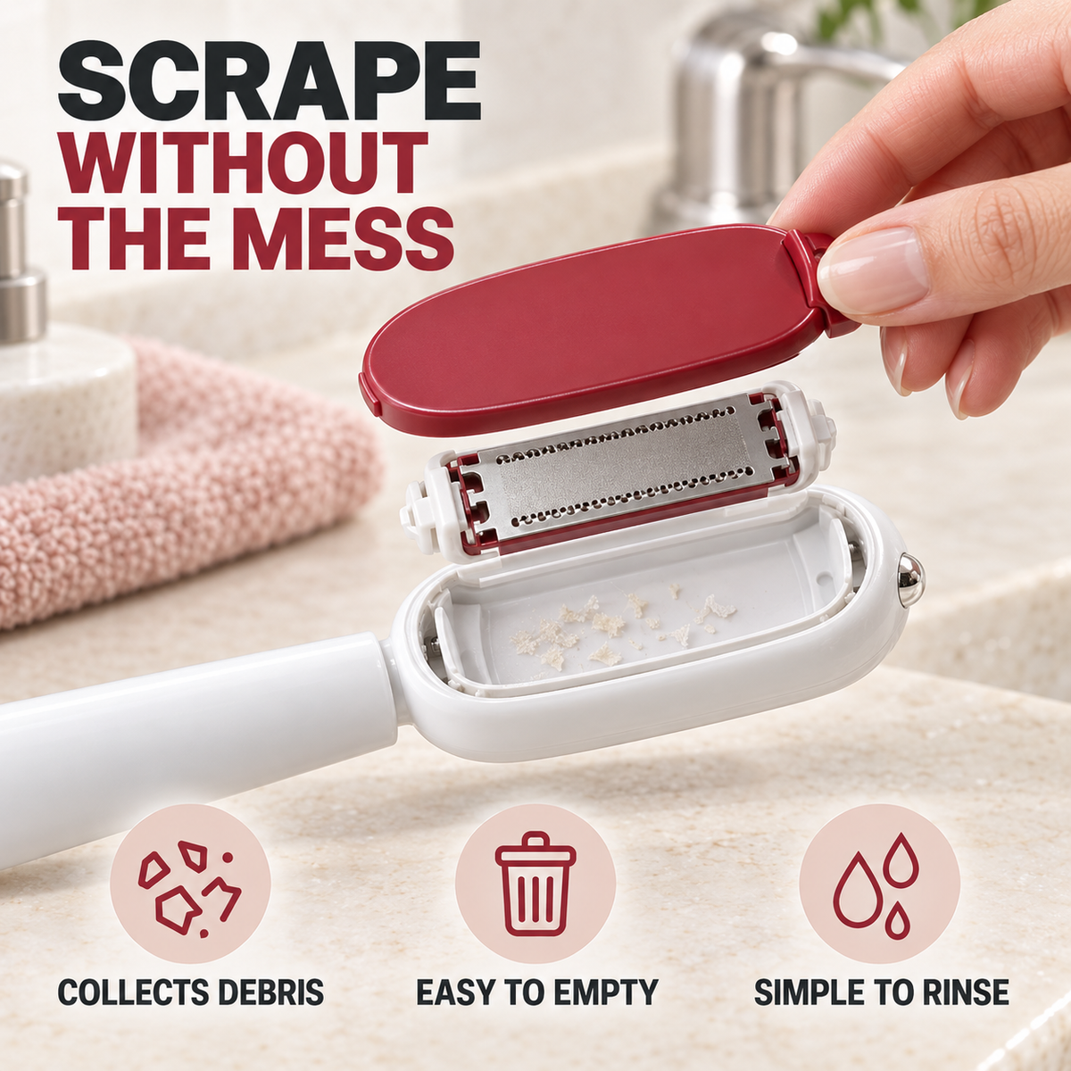 ✨ Dual-Sided Foot Callus Remover & Scraper 🦶 Stainless Steel Dead Skin & Corn Remover Tool | Safe Exfoliator for Cracked Heels & Hard Skin 🧳