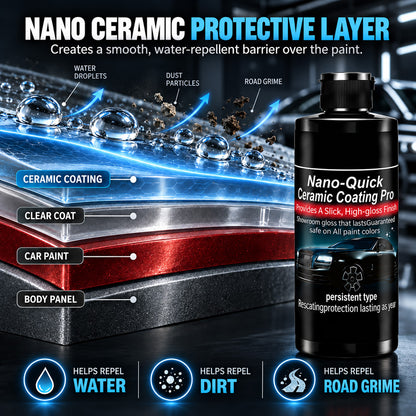 ✨50% OFF | Nano-Quick Ceramic Coating Pro for automobiles, featuring advanced ceramic technology for dust-proof glass effect and lasting luster.