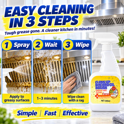 🔥 50% OFF!🫧Heavy Duty Kitchen Degreaser Spray Lasting Effect Heavy Oil Cleaner Stain Removal Liquid for Kitchen Cooktop、Microwave、Oven、Stove Cleaner