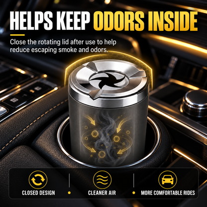 🚗 Rotating Car Ashtray with Ceramic Liner – Spill-Proof, Heat-Resistant & Easy to Clean
