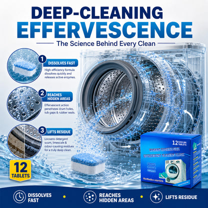 🫧 🦠Washing Machine Cleaner Tablets – Clean Without Disassembly, Help Prevent Itchy Skin | 6+6 FREE!