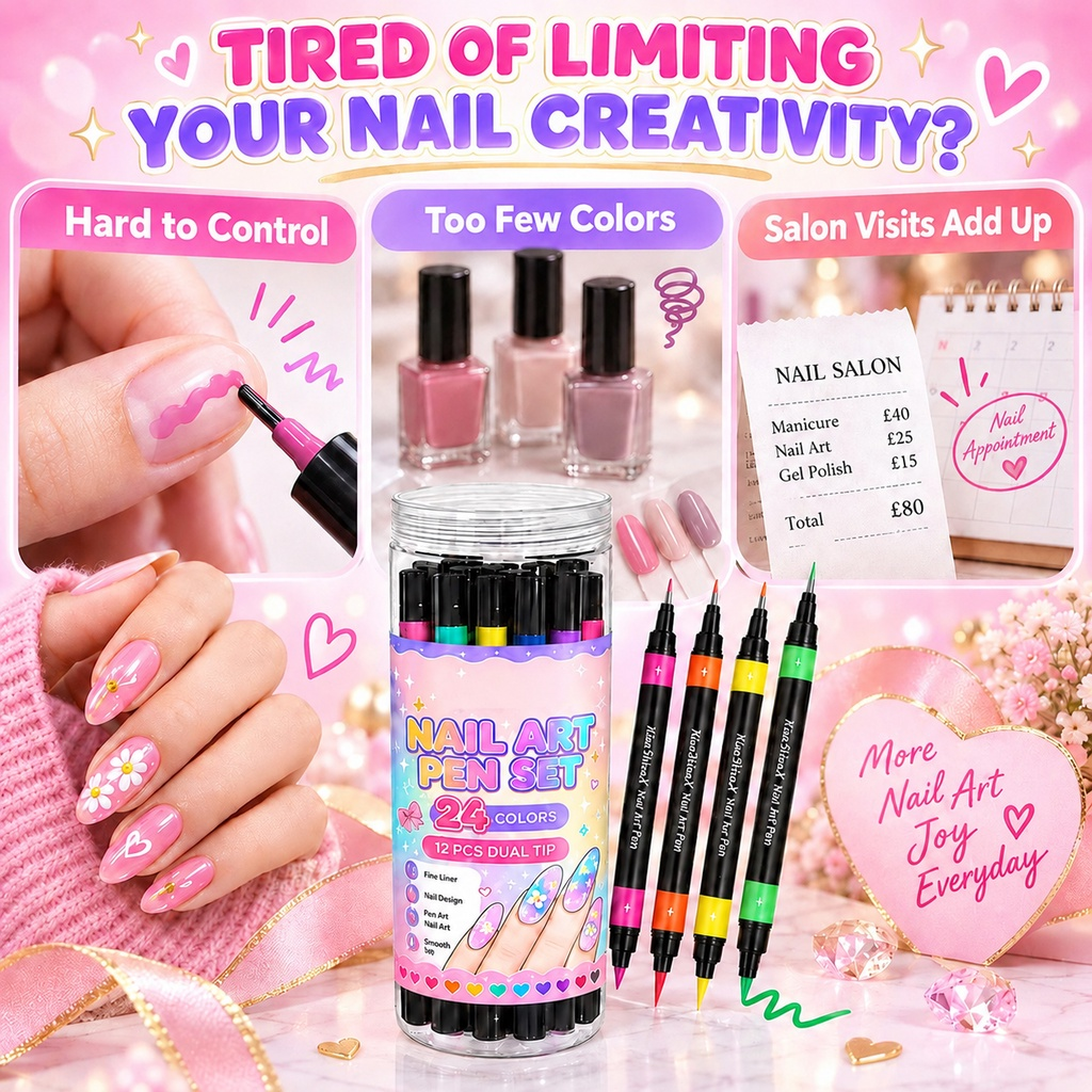 💅24‑Colors Dual‑Ended Nail Art Pens‑DIY Manicure Drawing Set🎁