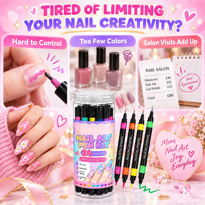 💅24‑Colors Dual‑Ended Nail Art Pens‑DIY Manicure Drawing Set🎁
