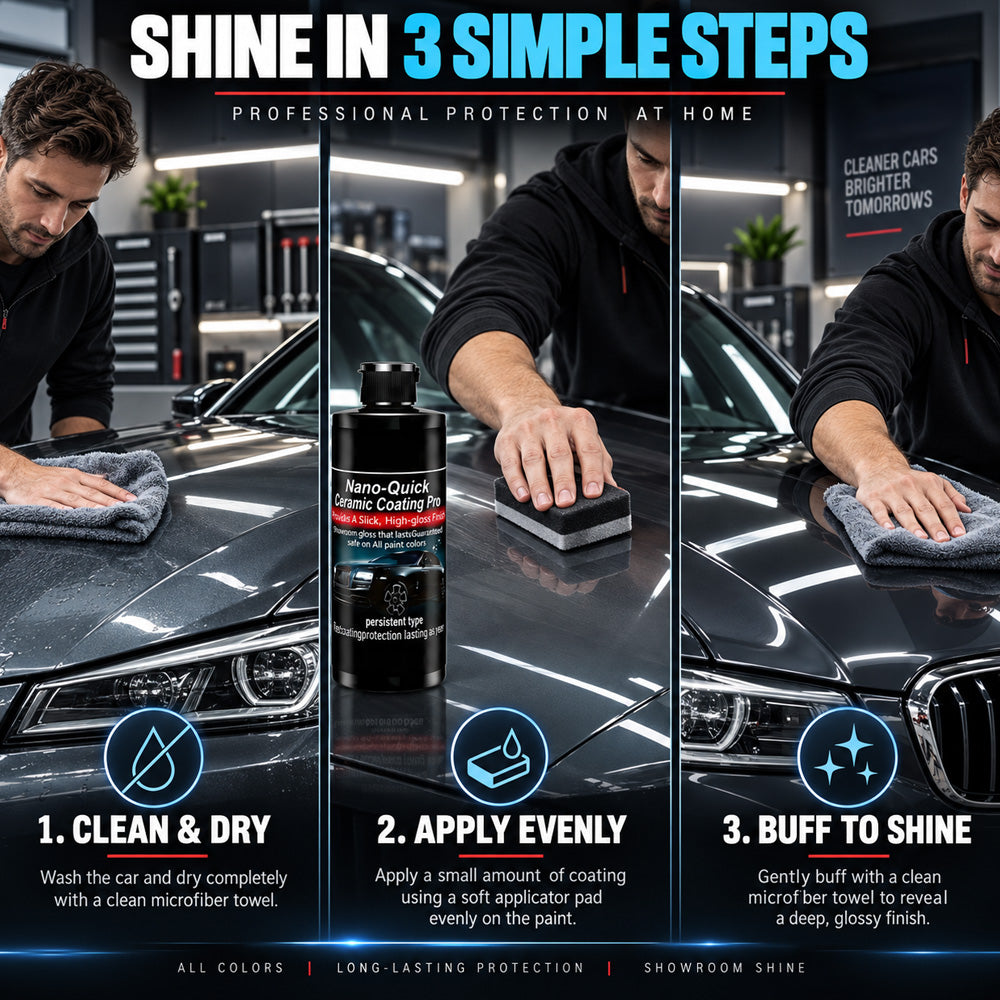 ✨50% OFF | Nano-Quick Ceramic Coating Pro for automobiles, featuring advanced ceramic technology for dust-proof glass effect and lasting luster.