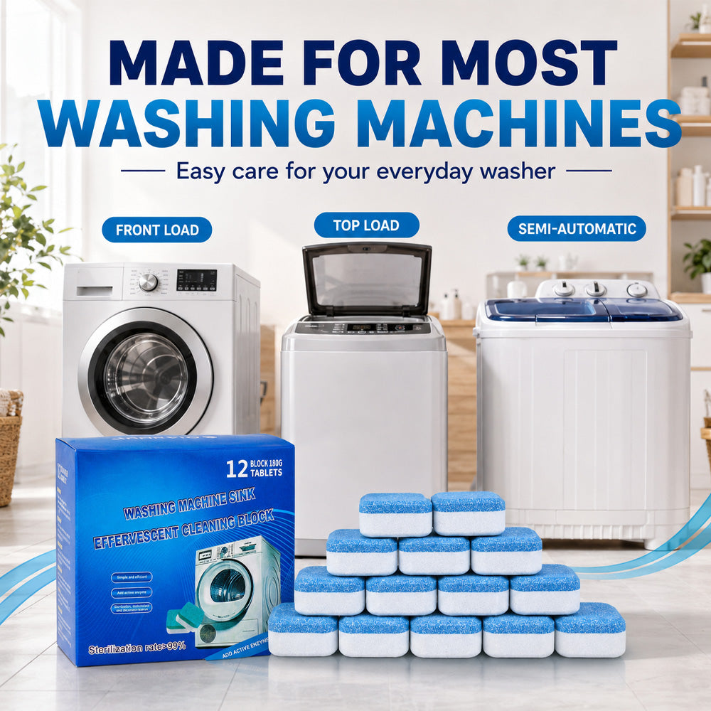 🫧 🦠Washing Machine Cleaner Tablets – Clean Without Disassembly, Help Prevent Itchy Skin | 6+6 FREE!