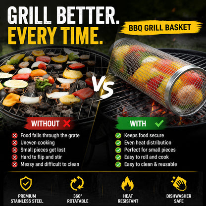 🔥Wheeled Grill Basket