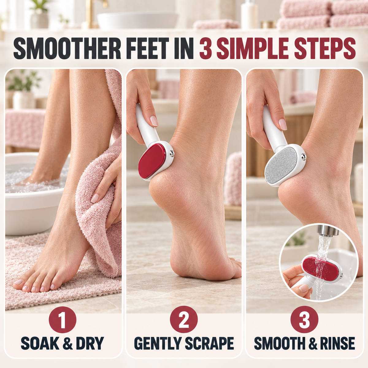 ✨ Dual-Sided Foot Callus Remover & Scraper 🦶 Stainless Steel Dead Skin & Corn Remover Tool | Safe Exfoliator for Cracked Heels & Hard Skin 🧳