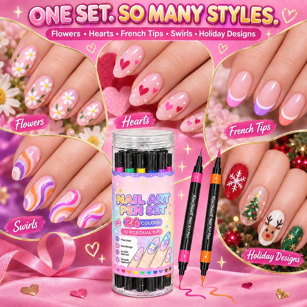 💅24‑Colors Dual‑Ended Nail Art Pens‑DIY Manicure Drawing Set🎁