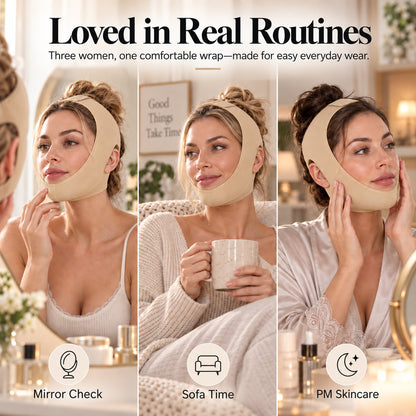 💆‍♀️ Collagen Face Sculpt Wrap (BUY 1 GET 1 FREE) ✨ – Adjustable Jawline Shaper & Double Chin Reducer