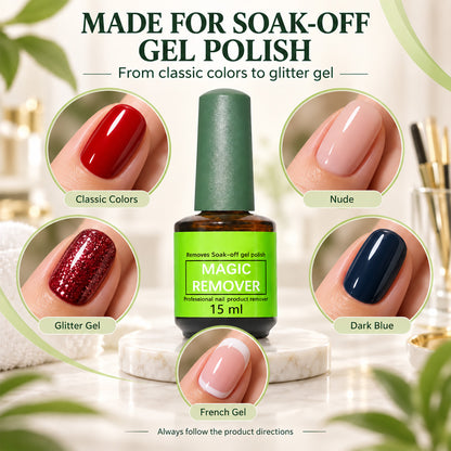 Upgraded Magic Gel Polish Remover – Easy Brush-On Removal at Home