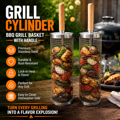 🔥Wheeled Grill Basket