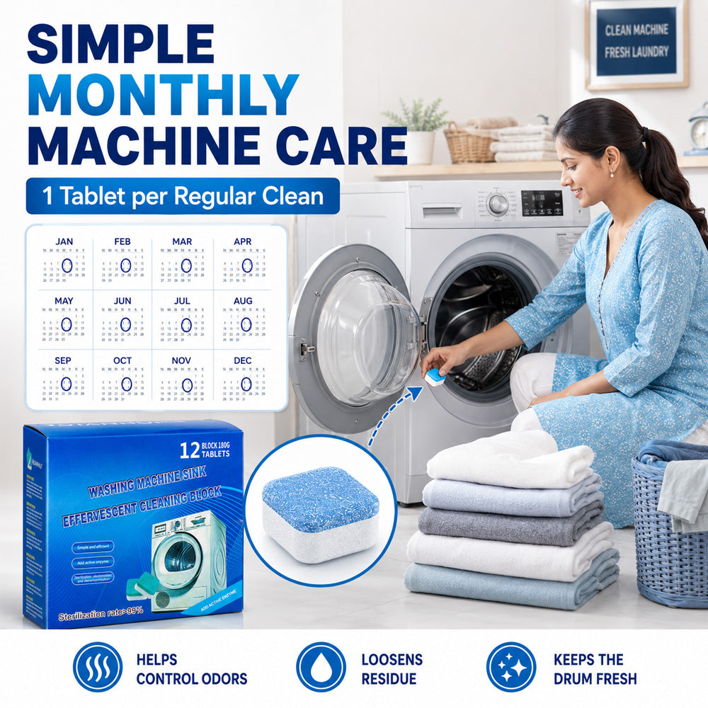 🫧 🦠Washing Machine Cleaner Tablets – Clean Without Disassembly, Help Prevent Itchy Skin | 6+6 FREE!
