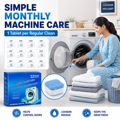 🫧 🦠Washing Machine Cleaner Tablets – Clean Without Disassembly, Help Prevent Itchy Skin | 6+6 FREE!