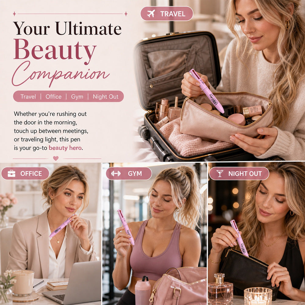🔥 50% OFF + BUY 1 GET 1 FREE! 4-IN-1 Makeup Pen – Lip, Eye & Brow