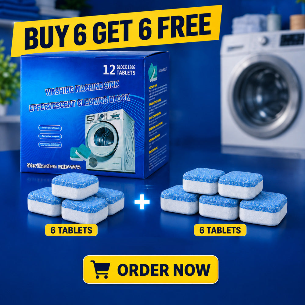 🫧 🦠Washing Machine Cleaner Tablets – Clean Without Disassembly, Help Prevent Itchy Skin | 6+6 FREE!