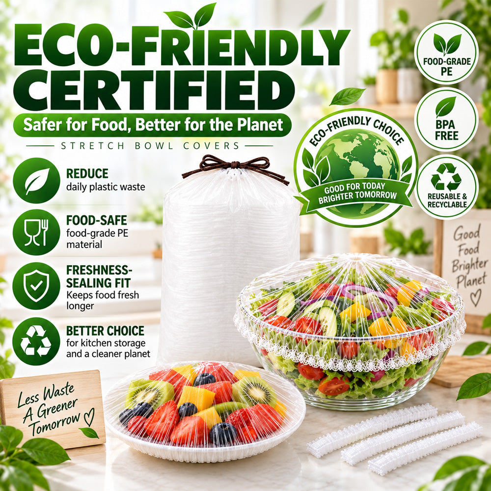 ❄️ 100PCS Disposable Stretch Food Covers🍽️Elastic Kitchen Bowl & Plate Lids, Plastic Wrap Alternative for Food Storage & Leftovers Preservation 🥗