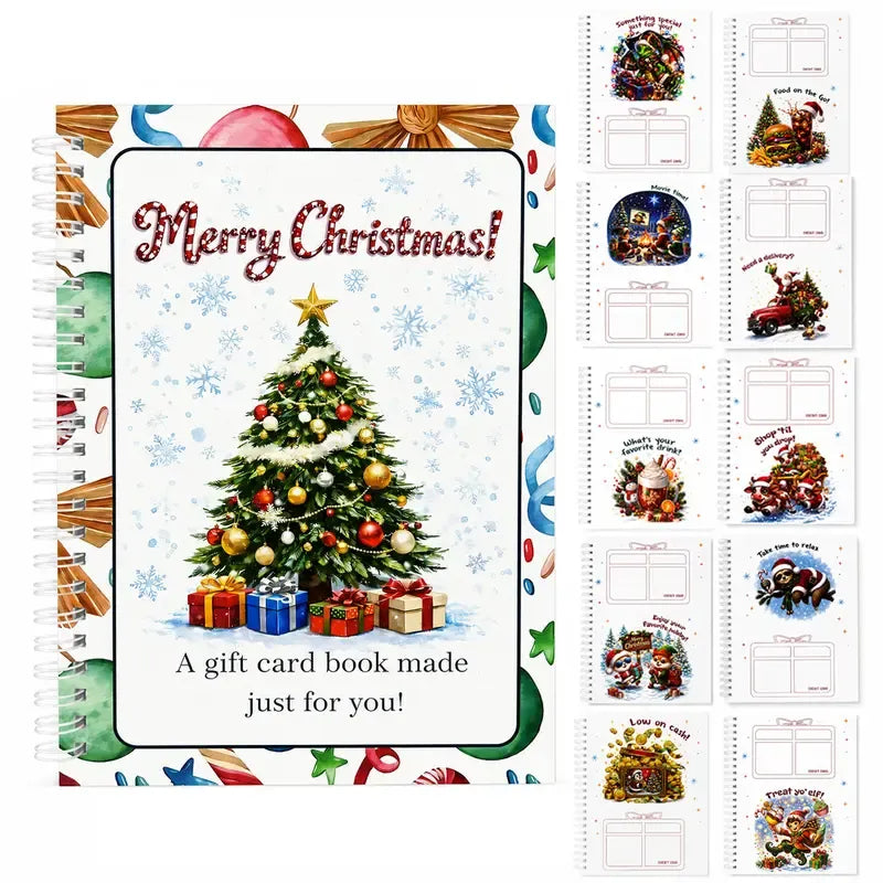 🎄50% OFF!!!-Ready for Christmas!✨Christmas Gift Card Booklet -💌DIY Spiral-Bound Christmas Gift Card Holder Book