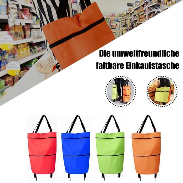 🛒Foldable 2-in-1 Rolling Shopping Bag  Foldable Shopping Cart