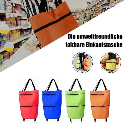 🛒Foldable 2-in-1 Rolling Shopping Bag  Foldable Shopping Cart